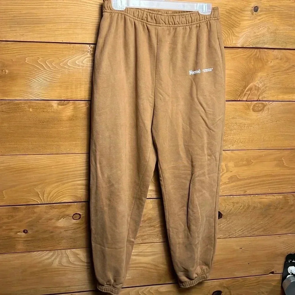 Ferme’ Pants - Ferme’ sweatpants women’s Md pockets drawstring thick soft camel loungewear Y2K